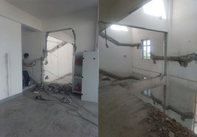濟南海那皮革城樓梯拆除客戶案例