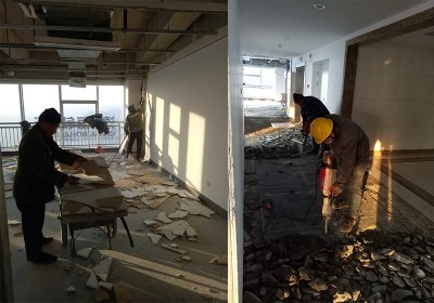 魯商國(guó)奧城天花板與地板拆除案例